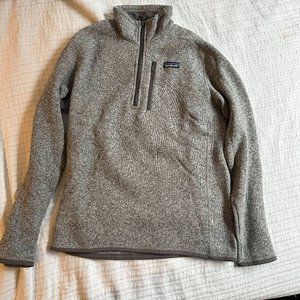 Mens PATAGONIA Gray 1/4 Zip Pullover Fleece Better Sweater Medium.